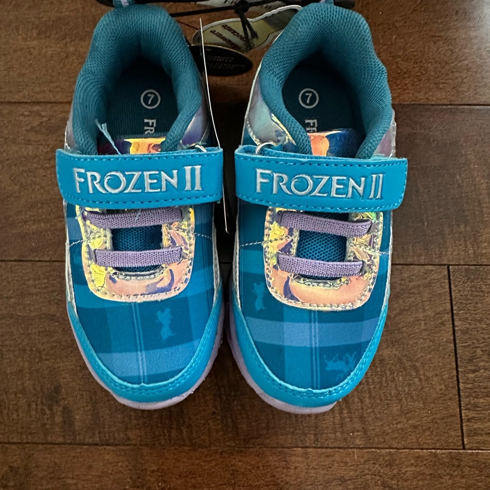 Girls' Blue Light-Up Disney Frozen Sneakers - Picture 3 of 3